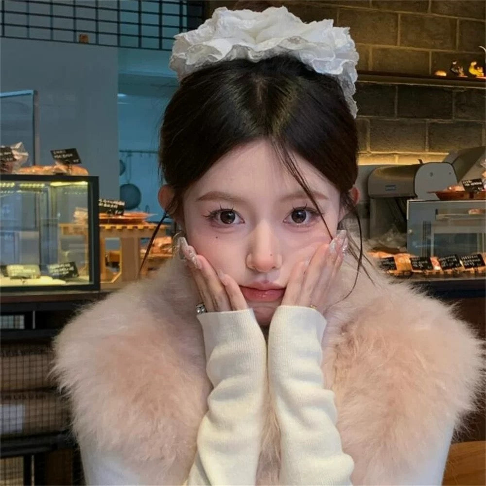 Korean White Hair Rubberband