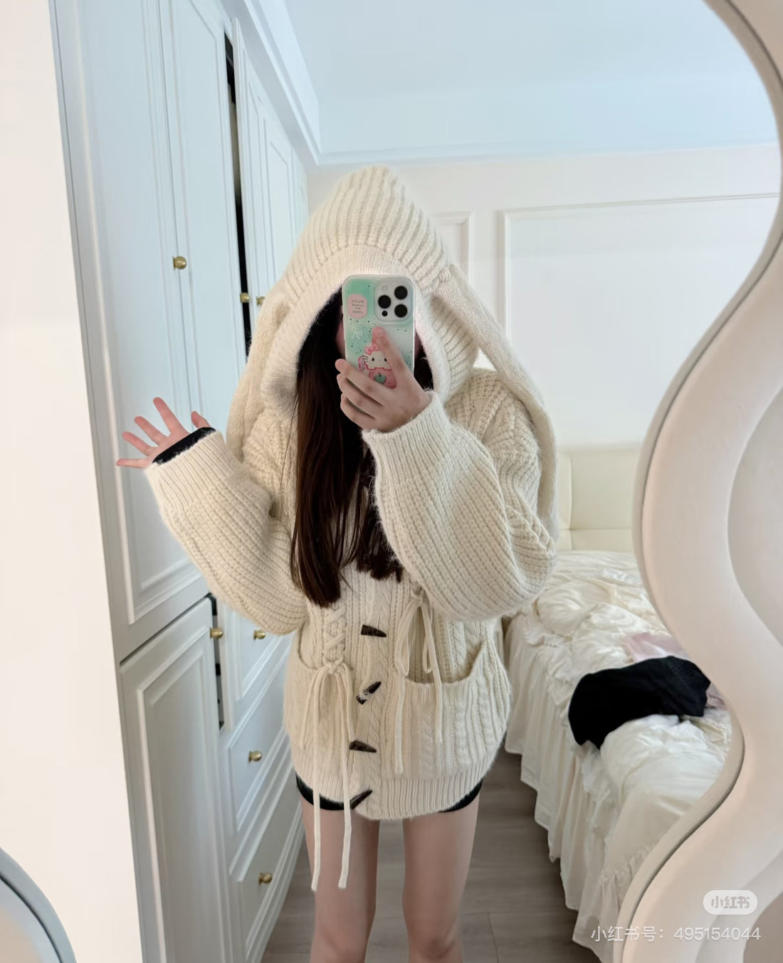 Bunny Thick Knitted Cardigan Top