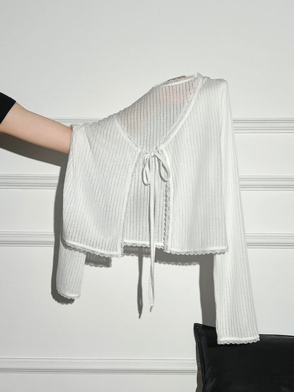 C013 Thin Knitted Cardigan (White)