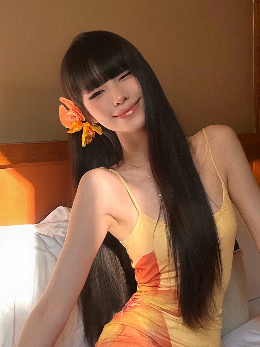 Summer FP13 Orange Floral Hair Pin Set