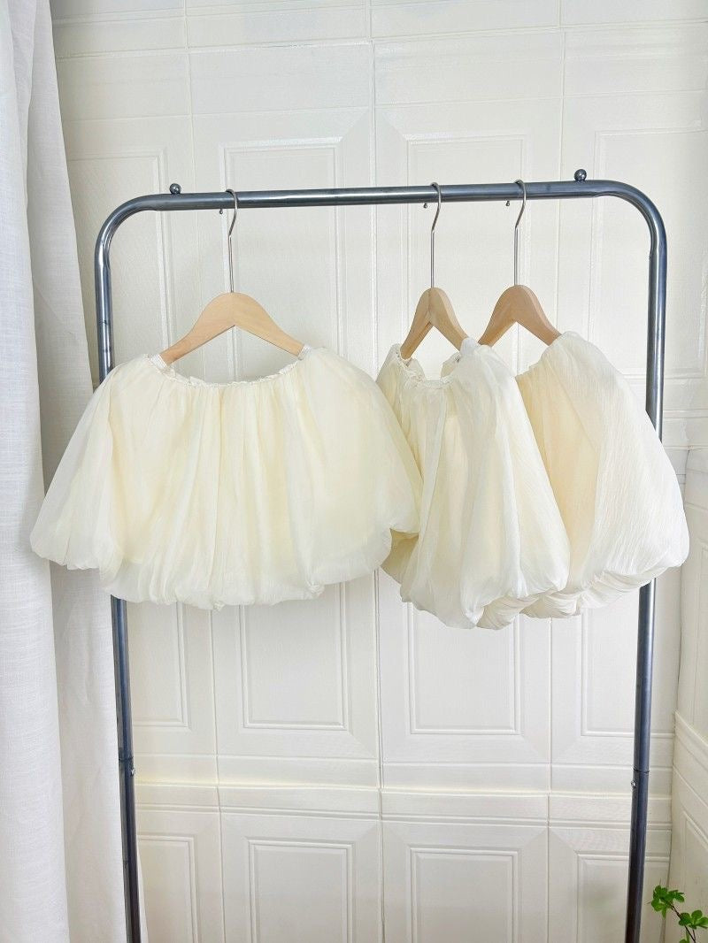 Cream Cloud Lantern Skirt