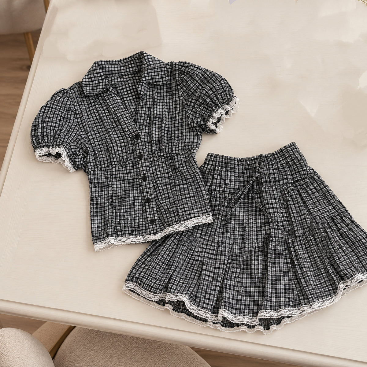 Ginham Top + Skort Two Piece Set