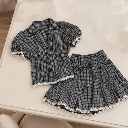 Ginham Top + Skort Two Piece Set