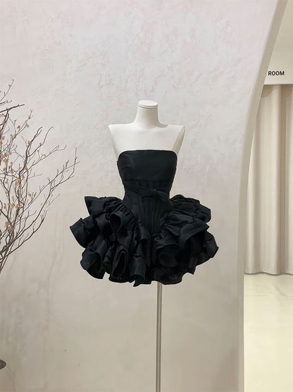 Tube Black Dress + Shorts (XS-S)
