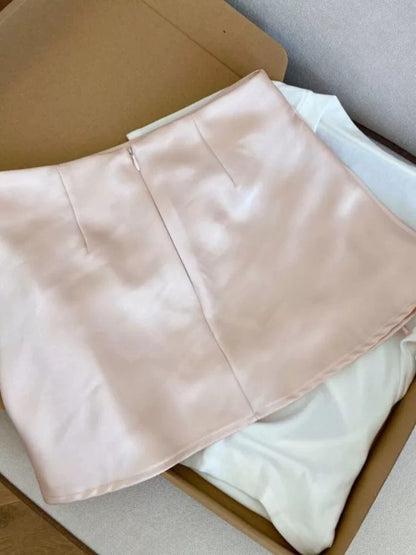 Pink High Waist Mini Skirt SK19