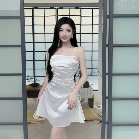 Enny Cream Satin Dress (S)