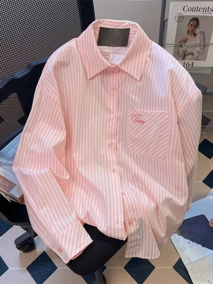 Stripe Pink Long Sleeve Shirt