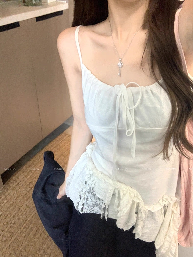 White Strap Long Inner Top