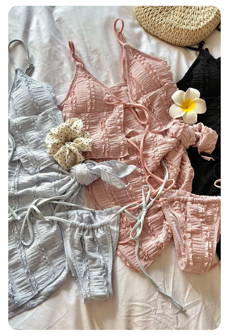 Bikini BK27 Three Piece Set (Blue, Pink, Black)