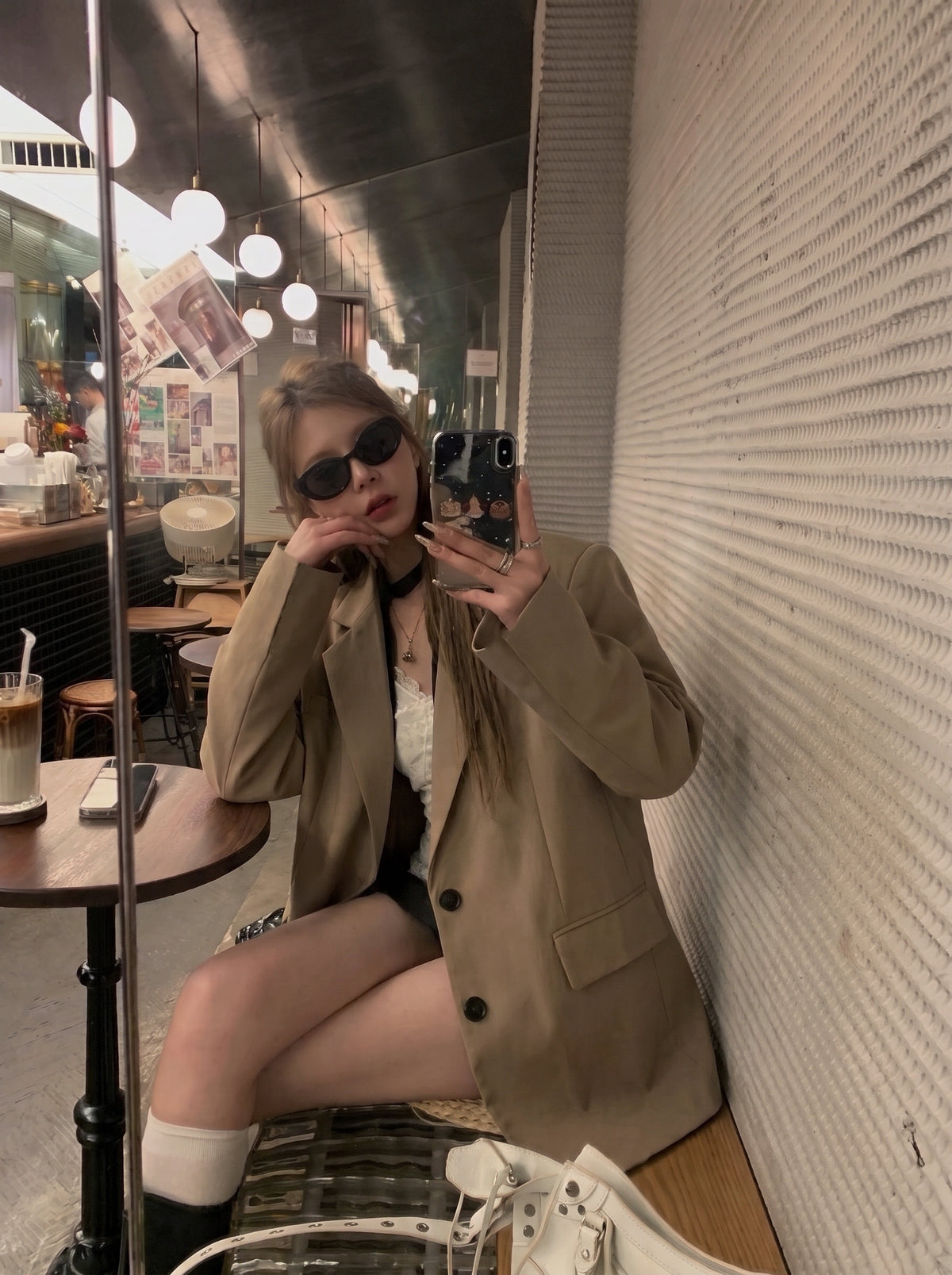 Brown Blazer Long Sleeve Jacket