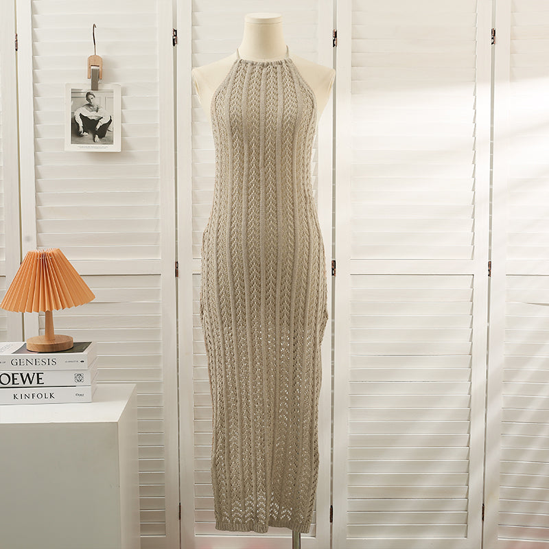 Round Collar Beach Dress (White)