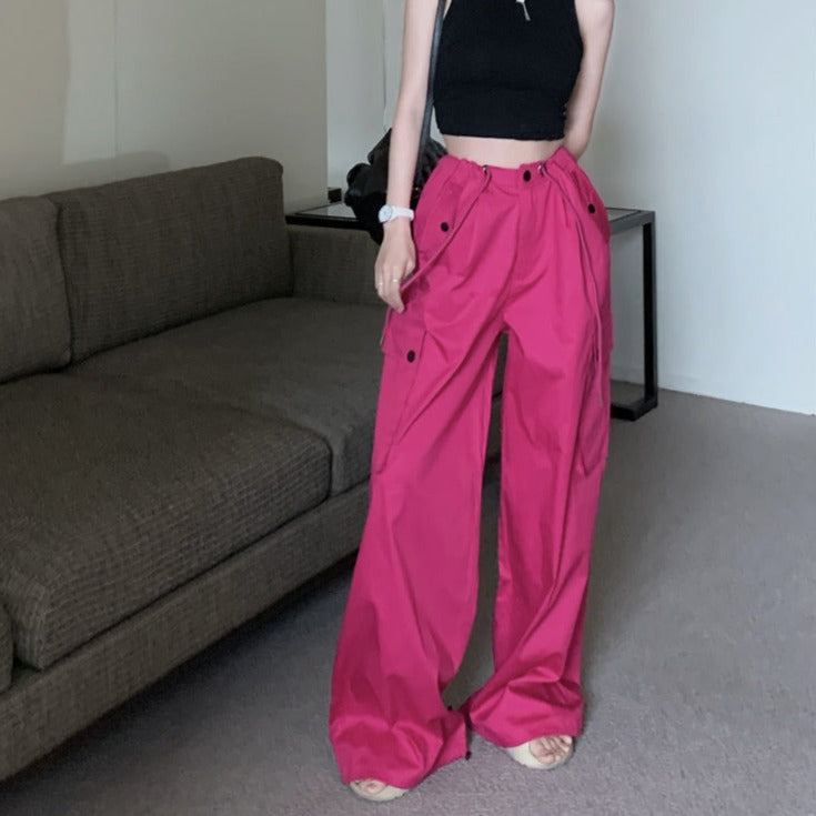 BP Cargo High Waist Long Pants (Pink)