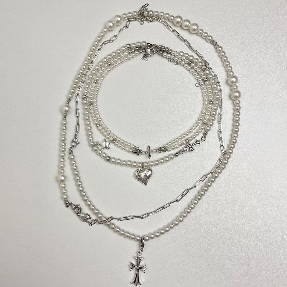 Silver Pearl Choker Necklace