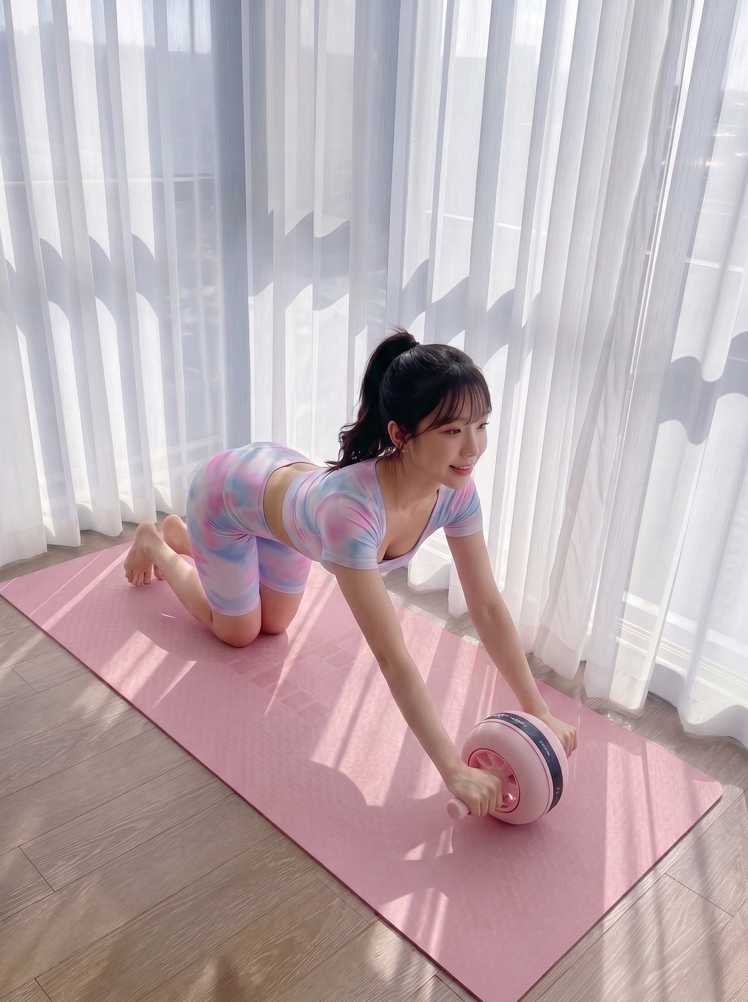 FT009 Rainbow Sportswear/ Yoga Short Pants Set (S, M, L)