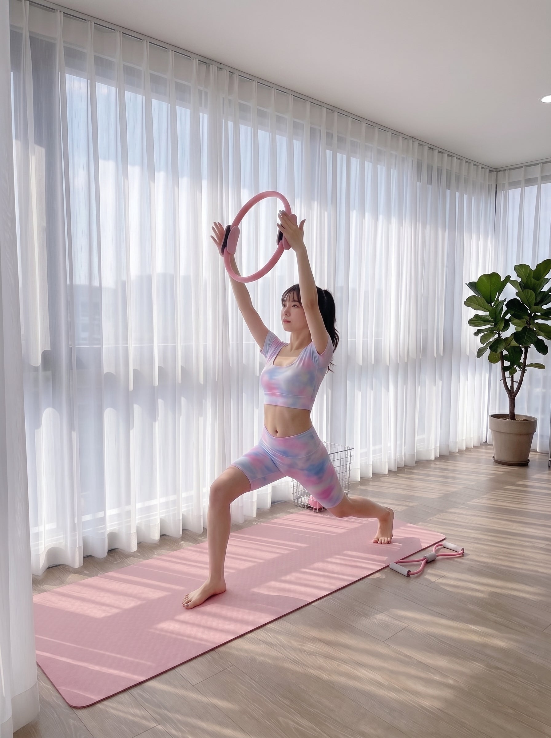 FT009 Rainbow Sportswear/ Yoga Short Pants Set (S, M, L)