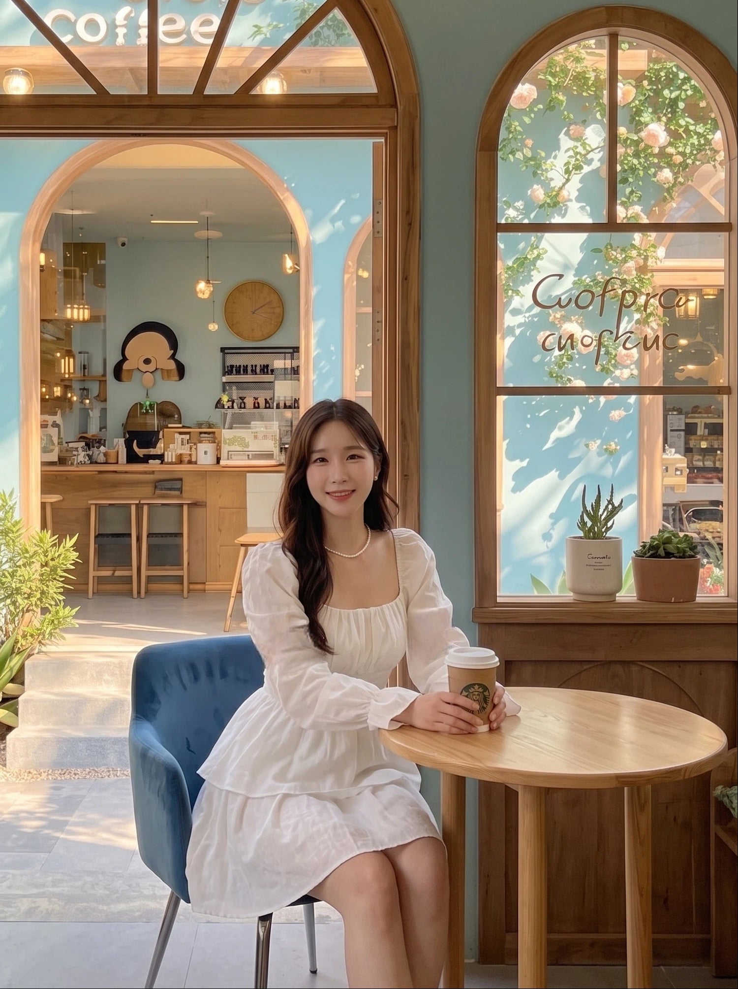 Long Puff Sleeve Two Wear White Dress