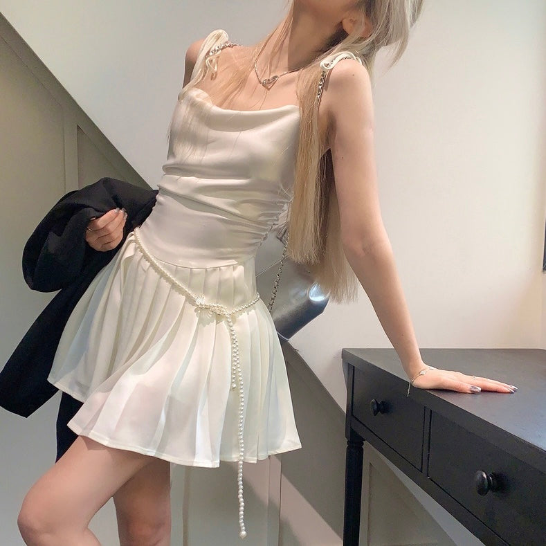 Ellie Cream Satin Dress (S)