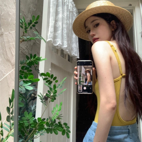 Spaghetti Strap Bareback Top