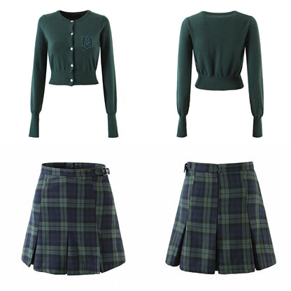 Greeny Long Sleeve + Skirt Two Pieces Set (XS)