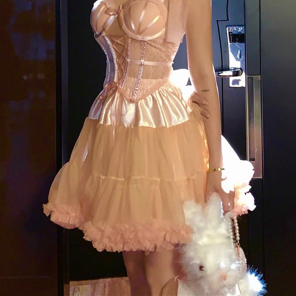 Peach Pink Tutu Mesh Skirt