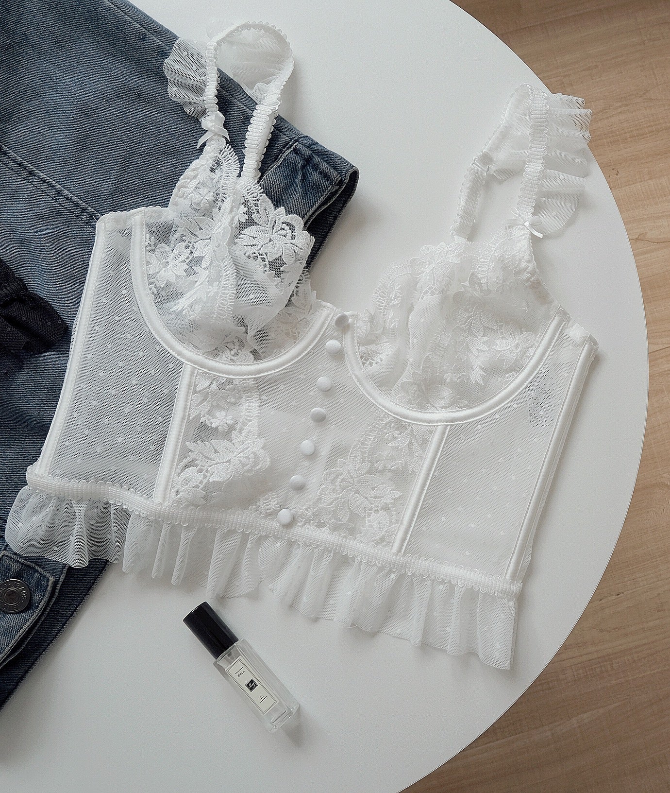 Maliey Lacey White Bra Top