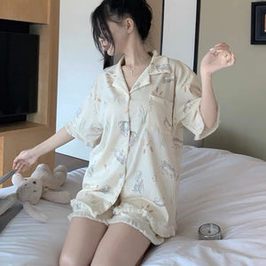 Bunnies Short Sleeve Homewear Two Pieces Set Pyjamas (M, L, XL)