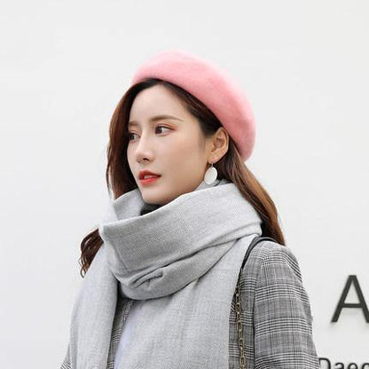 A206 Classic Wool Felt Beret Hat - Hearts &amp; Kisses
