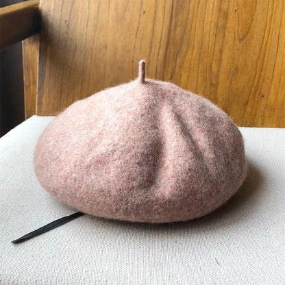 A206 Classic Wool Felt Beret Hat - Hearts &amp; Kisses