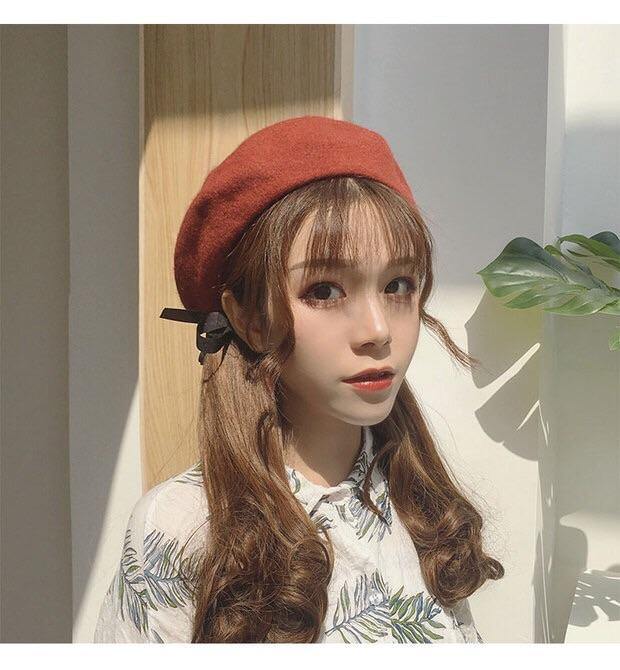 A206 Classic Wool Felt Beret Hat - Hearts &amp; Kisses