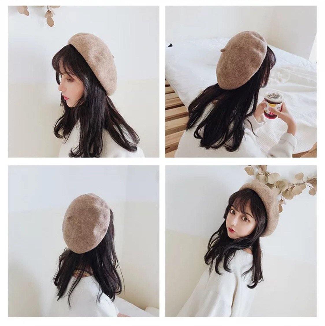 A206 Classic Wool Felt Beret Hat - Hearts &amp; Kisses