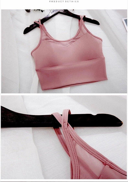 FT002 Fitness Yoga Sport Top with Pad - Hearts &amp; Kisses