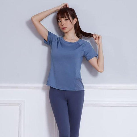 FT012 Round Collar Sportwear Top - Hearts & Kisses Fashion Boutique - Online Fashion Malaysia - Dress, Tops, Pants, Rompers, Sportswear & more. We Ship To Malaysia & Singapore