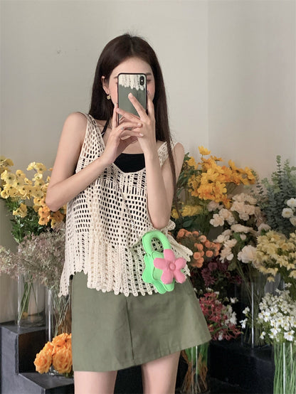 Beige Summer Outerwear Top