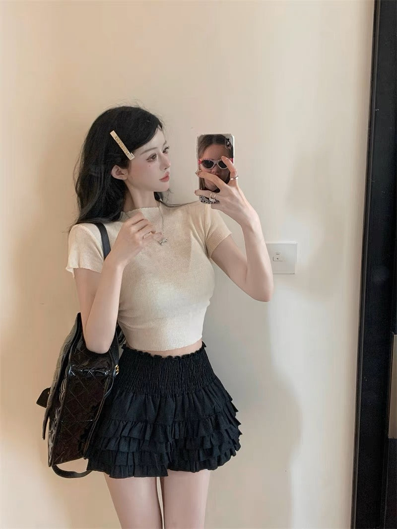 Jeanva Lace Layered Cake Short/Skirt