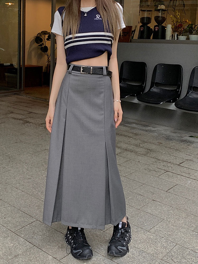 Bella High Waist Cargo Long Skirt With Belt (M)