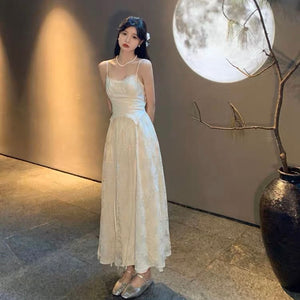 Embroidery Floral Silk Dress