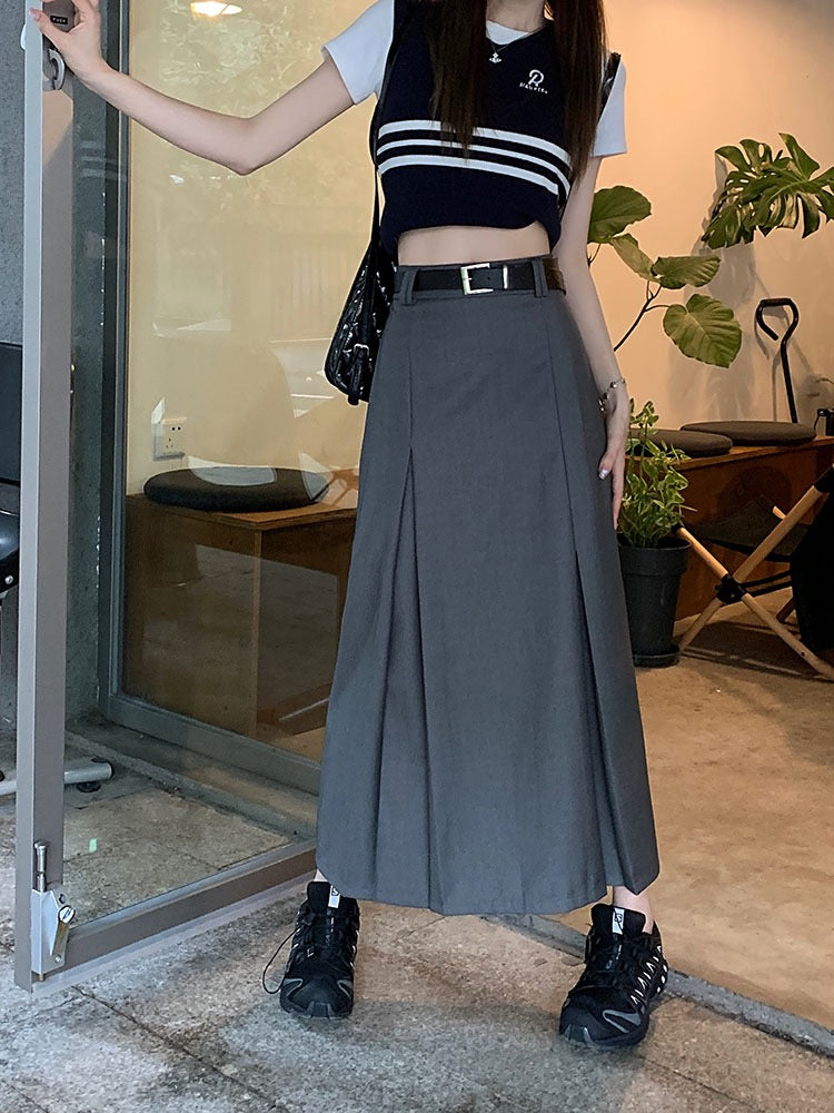 Bella High Waist Cargo Long Skirt With Belt (M)