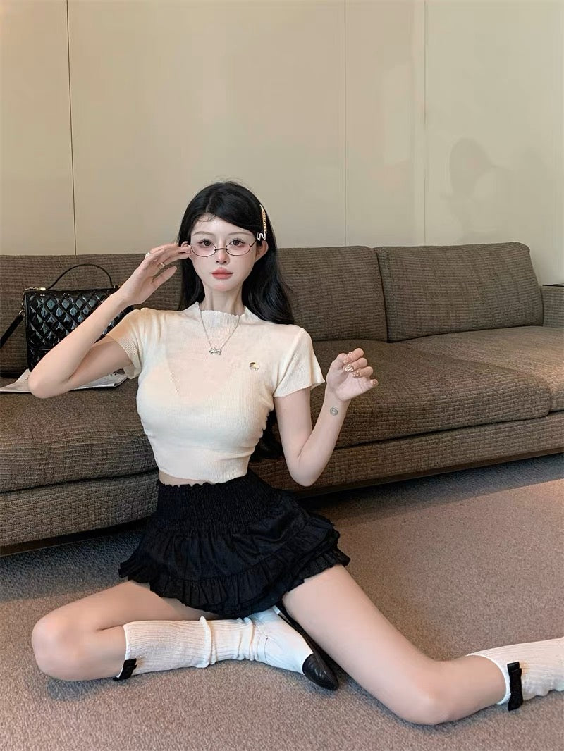 Jeanva Lace Layered Cake Short/Skirt