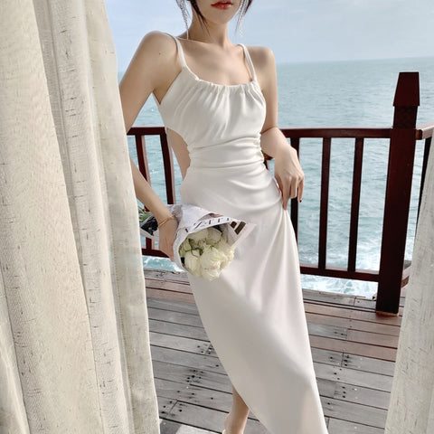 Alie White Bareback Dress