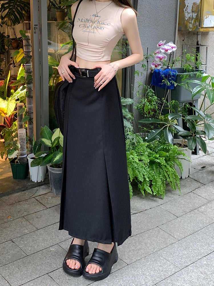 Bella High Waist Cargo Long Skirt With Belt (M)