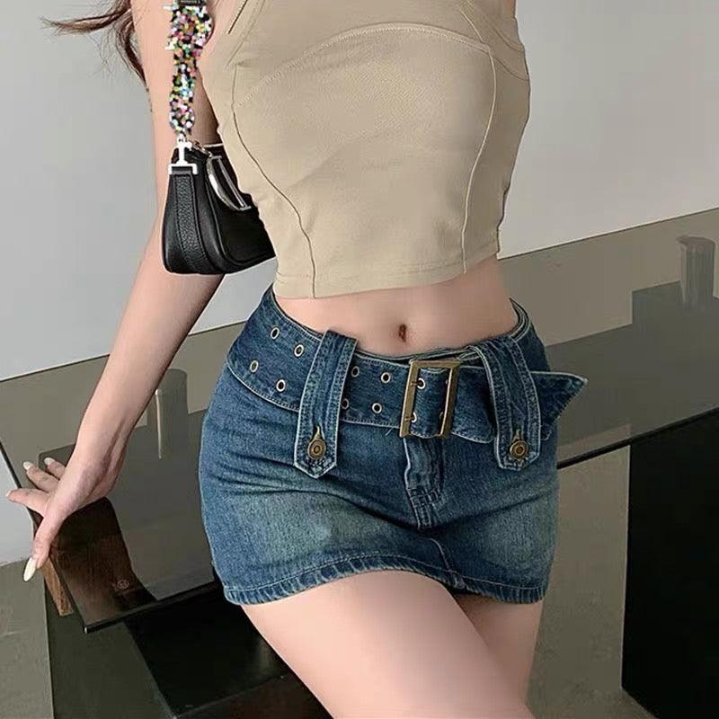 Kloe Blue Low Waist  Mini Skirt (S, M) - Hearts & Kisses Fashion Boutique - HNK Online Fashion Malaysia - Buy Dress Online. Shop Dress, Tops, Pants, Rompers, Sportswear & more. We Ship To Malaysia & Singapore.