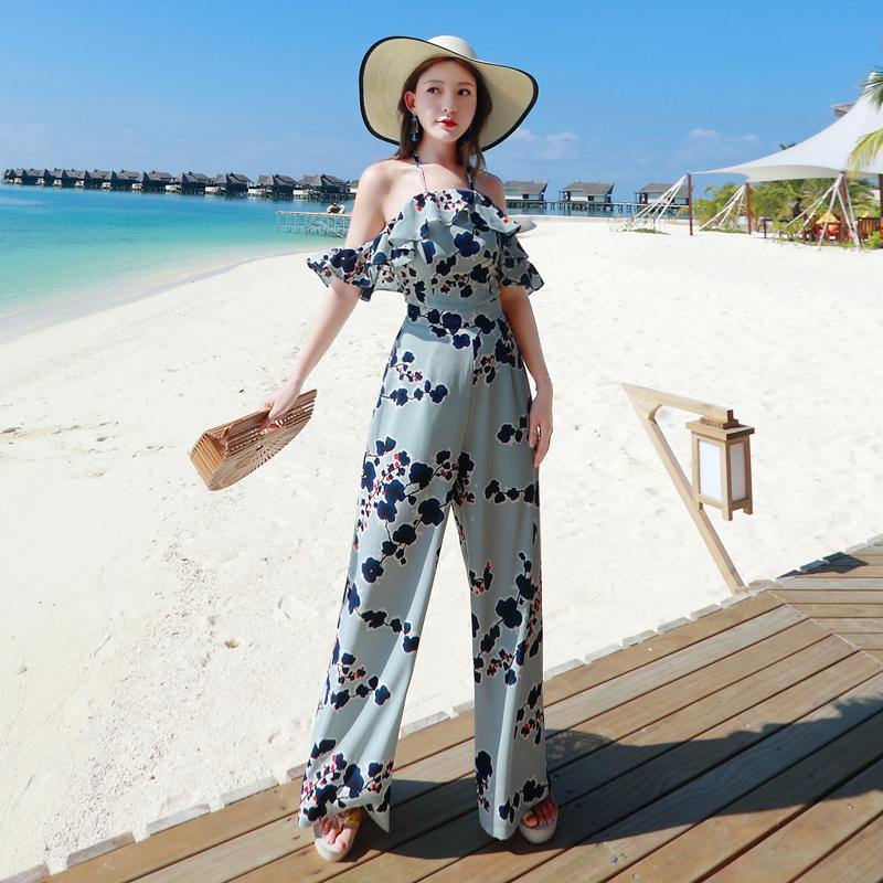 M075 Gisel Beach Premium Jumpsuit - Hearts & Kisses - Hearts & Kisses Online Fashion Boutique. Shop for dress, skirt, korean romper, crop top, two piece set, dinner dress online, ready stock.