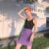 PF052 Slim Fit Mini Skirt (Purple, Neon) - Hearts & Kisses