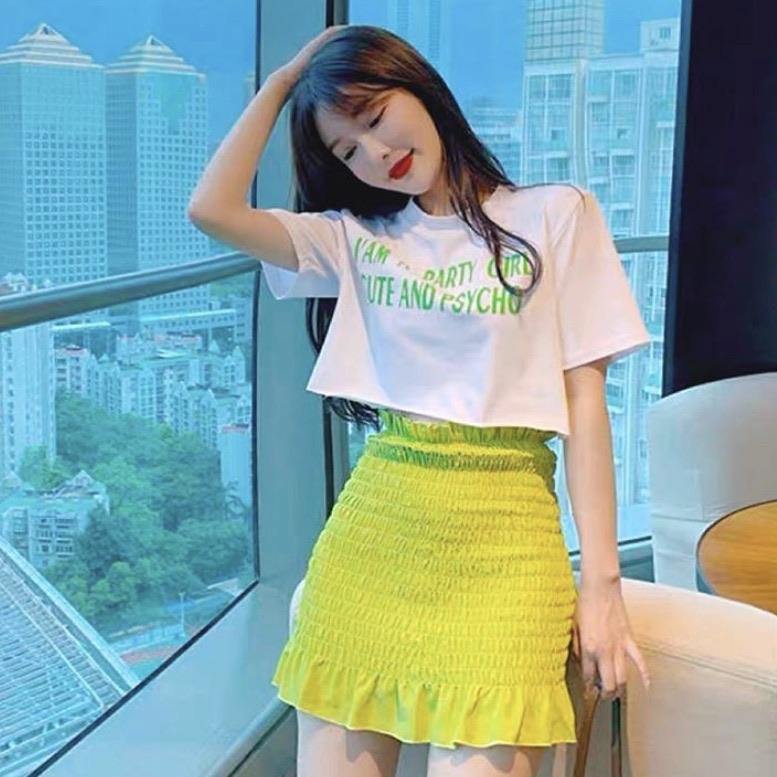 PF052 Slim Fit Mini Skirt (Purple, Neon) - Hearts &amp; Kisses