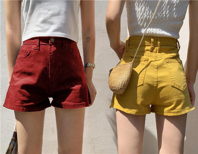 PF080 Mini Side Zip Denim Shorts - Hearts &amp; Kisses
