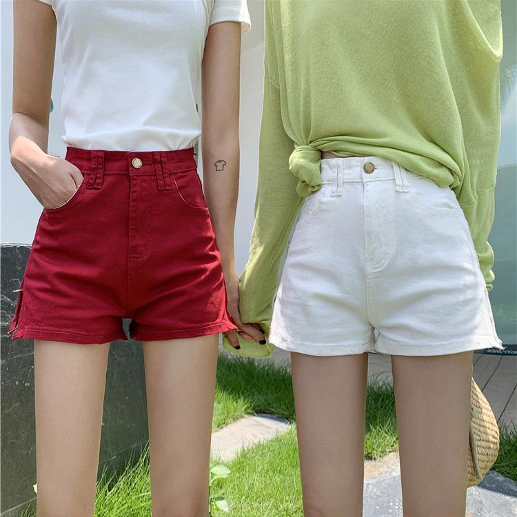 PF080 Mini Side Zip Denim Shorts - Hearts &amp; Kisses