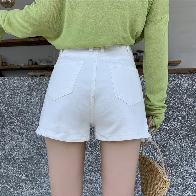 PF080 Mini Side Zip Denim Shorts - Hearts &amp; Kisses