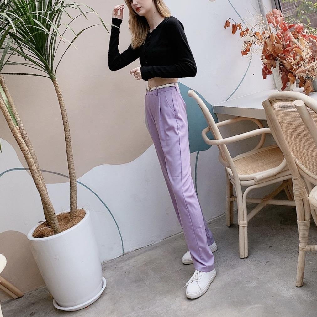 PS040 High Middle Waist Purple Maxi Pants (S, M, L, XL) - Hearts &amp; Kisses