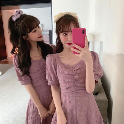 Purple Puff Sleeve Cross Back Short Dress (M) - Hearts &amp; Kisses Fashion Boutique - HNK Online Fashion Malaysia - Buy Dress Online. Shop Dress, Tops, Pants, Rompers, Sportswear &amp; more. We Ship To Malaysia &amp; Singapore.