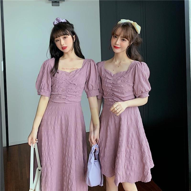 Purple Puff Sleeve Cross Back Short Dress (M) - Hearts &amp; Kisses Fashion Boutique - HNK Online Fashion Malaysia - Buy Dress Online. Shop Dress, Tops, Pants, Rompers, Sportswear &amp; more. We Ship To Malaysia &amp; Singapore.